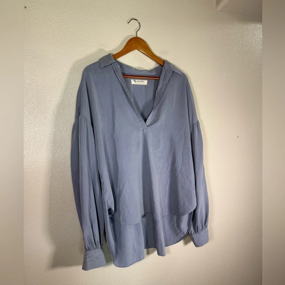 Free People we The Free Love Until Tomorrow Pullover Tunic Top in Sky Large O8